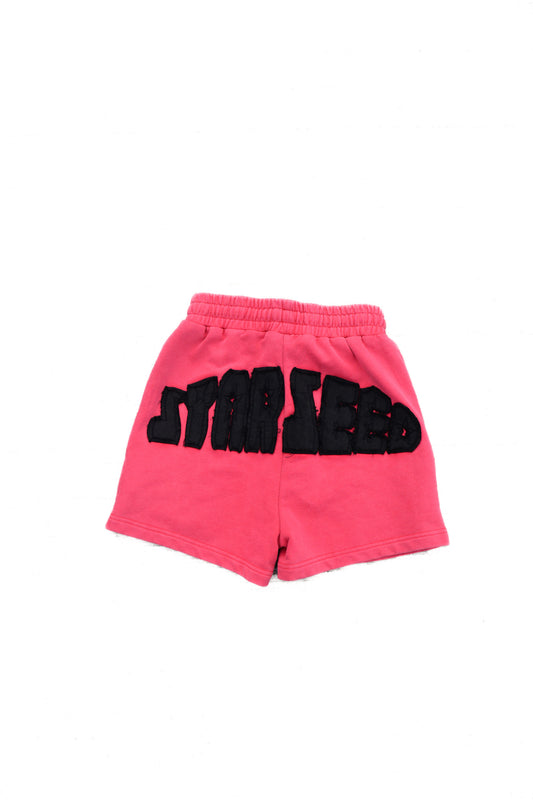 Washed Red 'ONE OF NONE' Shorts